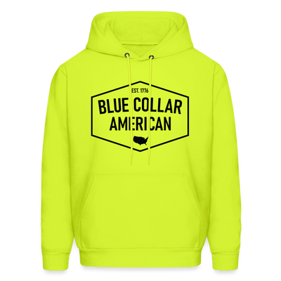 Blue Collar American Hoodie - safety green