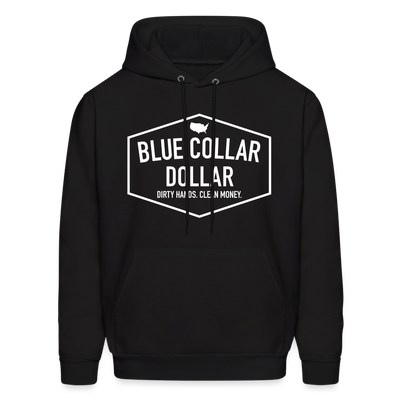 Blue Collar Dollar Hoodie | White Logo - black