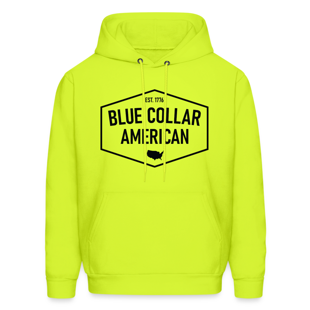 Blue Collar American Hoodie - safety green